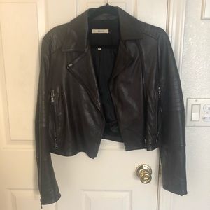 J Brand Aiah Leather jacket brown/black sz small